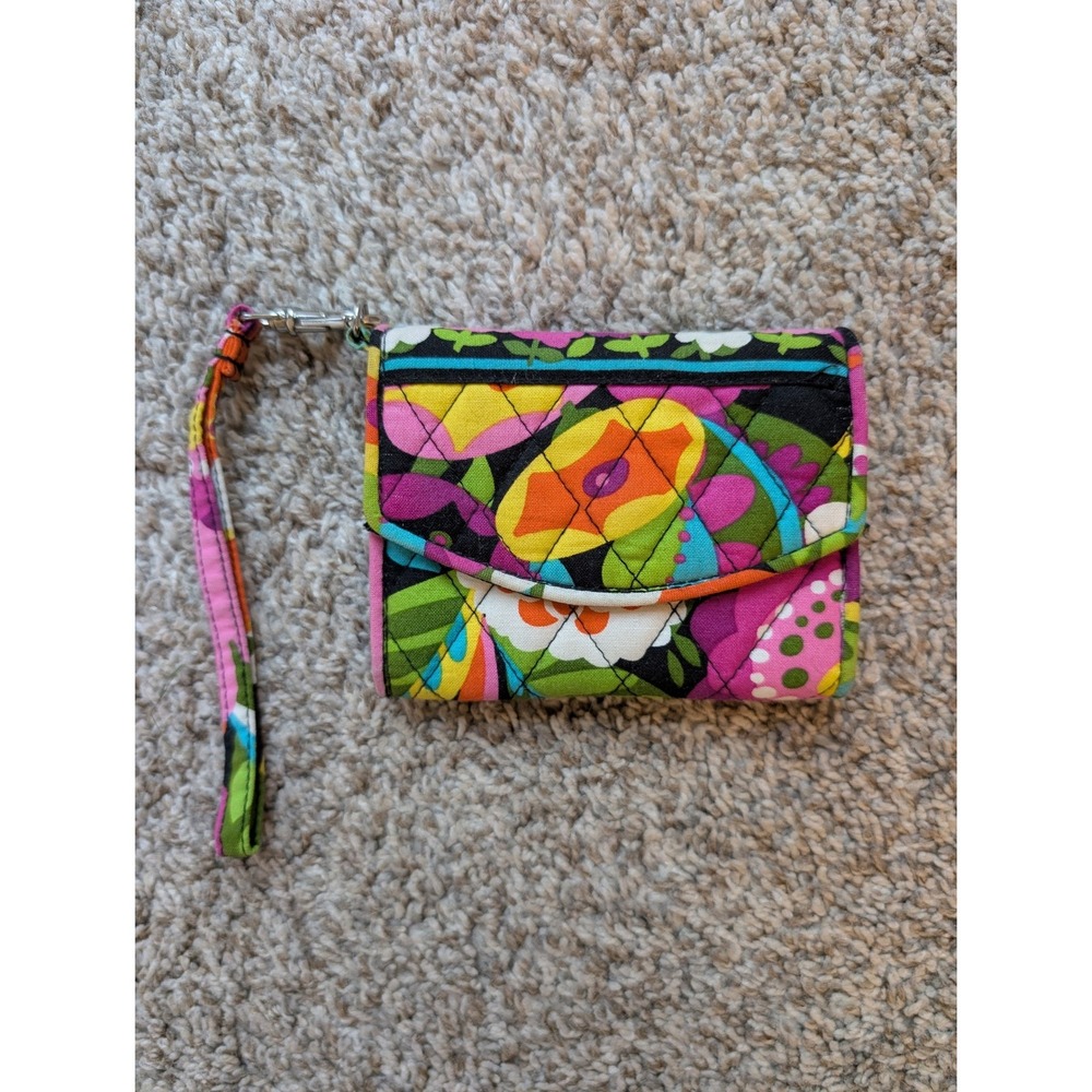 Vera Bradley Trifold Wallet Womens OS Multicolor Va Va Voom Floral Wristlet Boho
